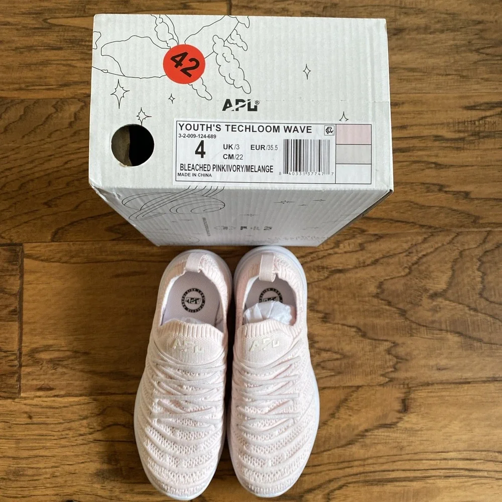 APL Youth TechLoom Size 4 Wave Bleached Pink/Ivory/‎ Melange Sneakers